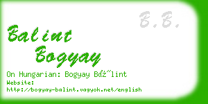 balint bogyay business card